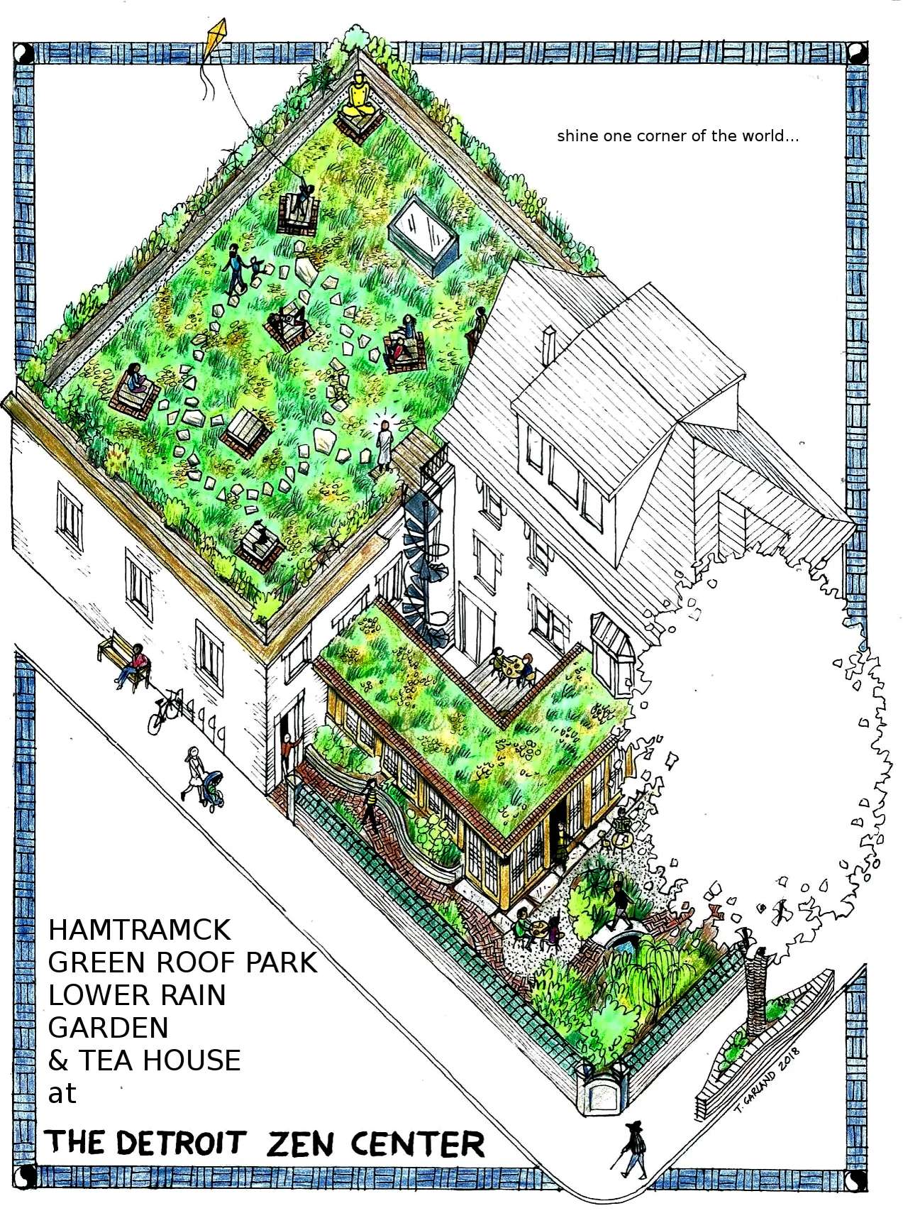 Projects | Green Roof Park, Rain Gardens & Tea House at the