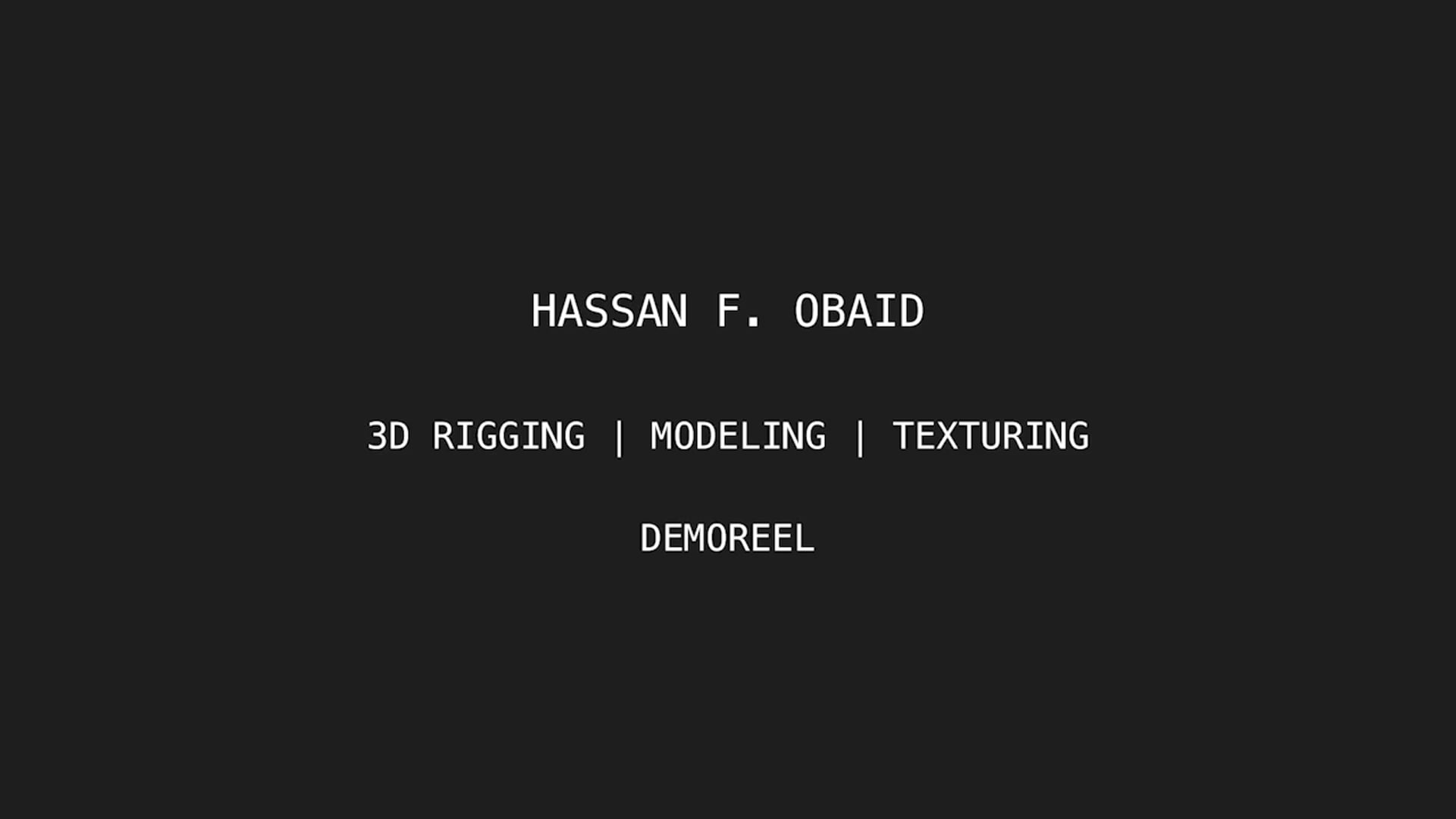 Rigging and Modeling Demoreel