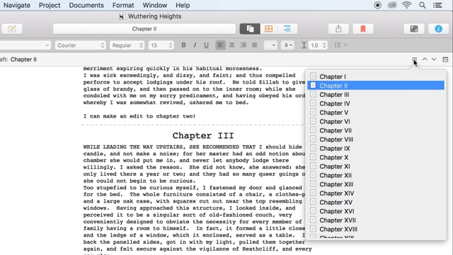 Scrivenings Mode – Working with Sections of Text Together or Apart