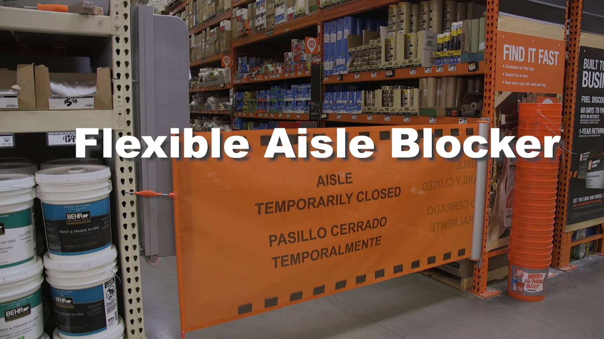 Flexible Aisle Blocker Instructional Home Depot on Vimeo