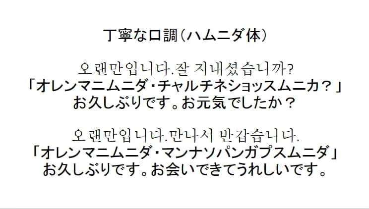 韓国語の 久しぶり 丁寧な言い方とパンマル タメ口 ハナコンブ