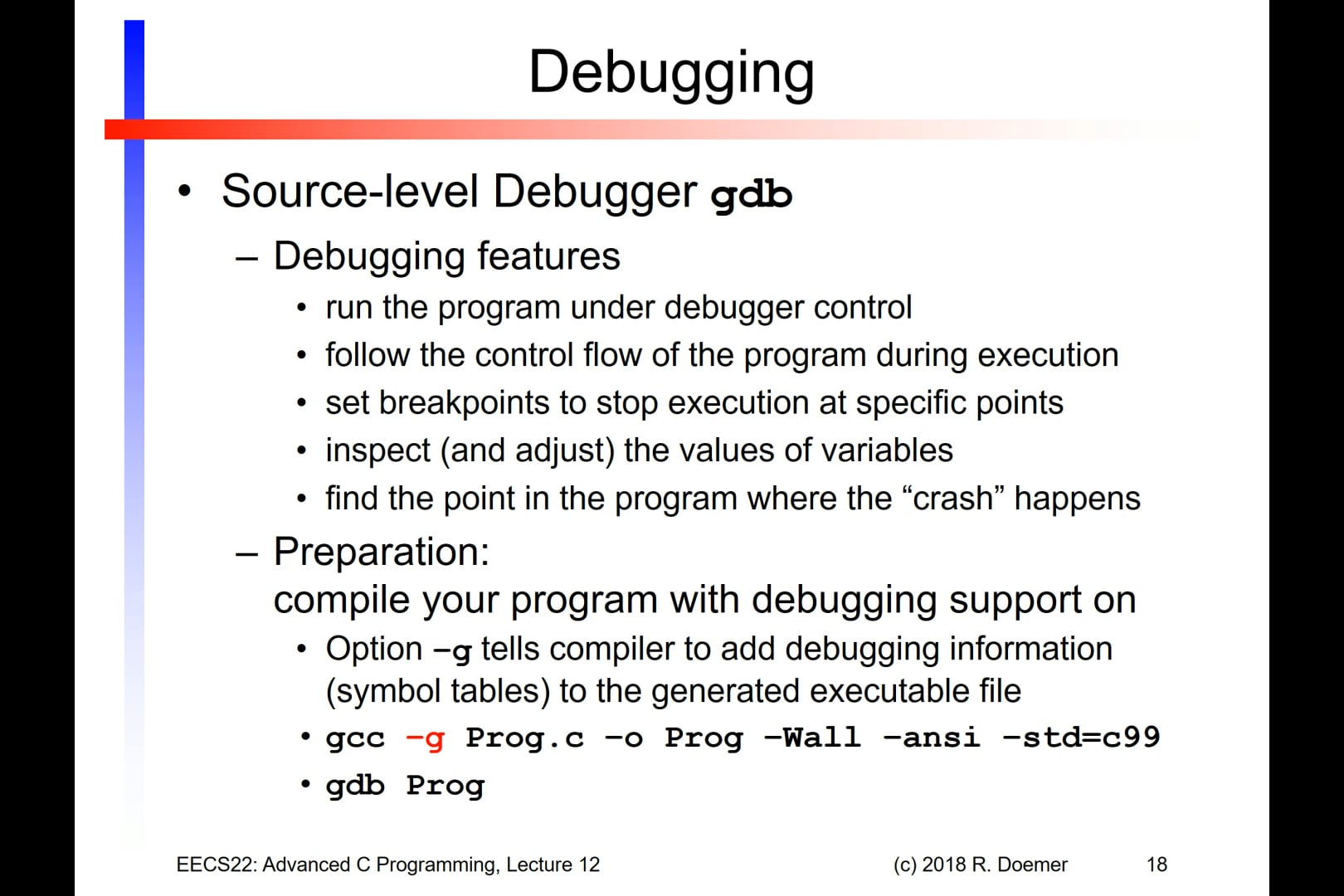 EECS 22 - Lecture 12B - Source level debugger GDB on Vimeo