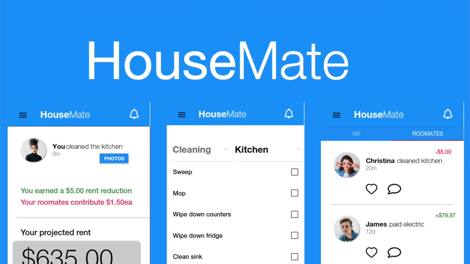 HouseMate App Experience Sketch