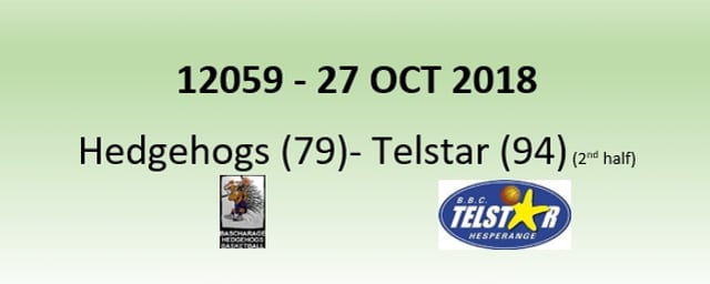 N2H 12059 (only second half) Bascharage Hedgehogs (79) - Telstar Hesperange (94) 27/10/2018
