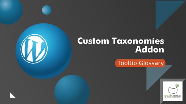 Custom Taxonomies AddOn for the WordPress Tooltip Glossary Plugin