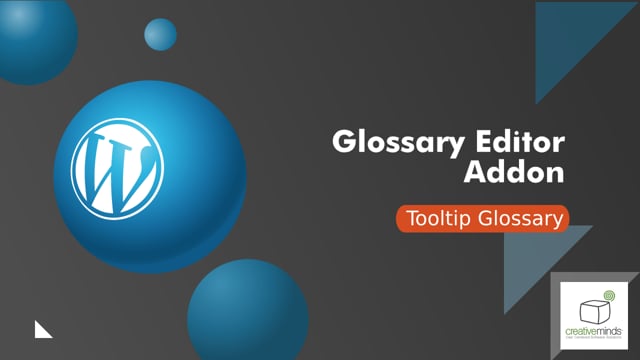 Glossary Editor Tooltip Addon for WordPress