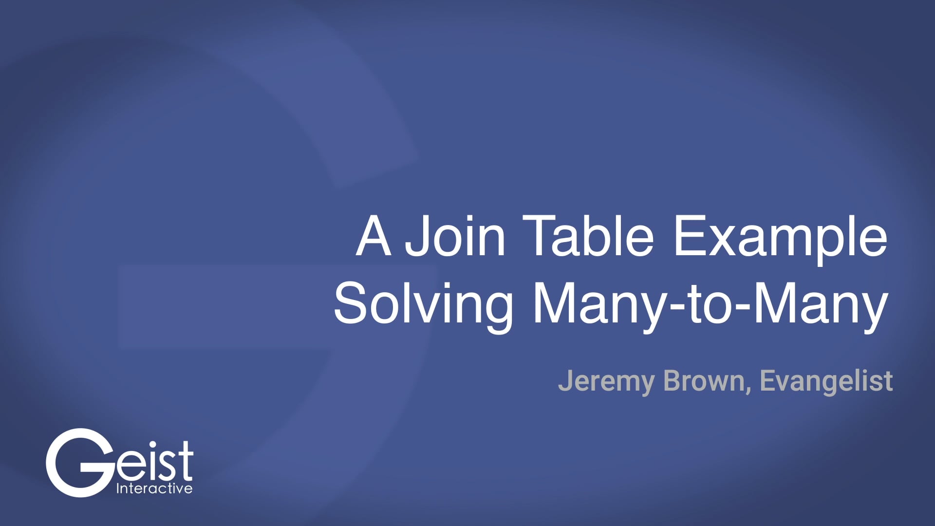 A Join Table Example on Vimeo