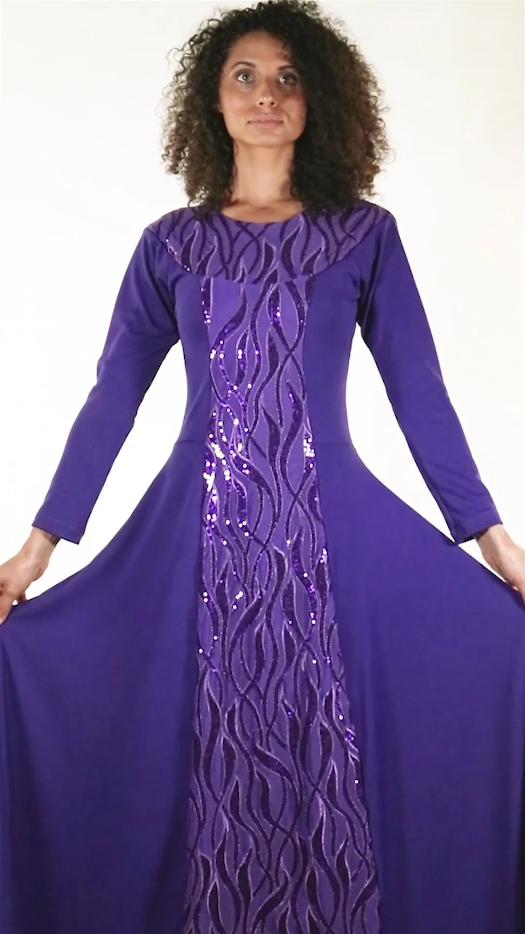 chinese dress ladies Tracy Studio Crystal - Embellished Long Sleeve Bodycon Full Dress