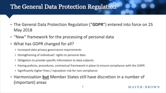 The impact of GDPR on clinical trials
