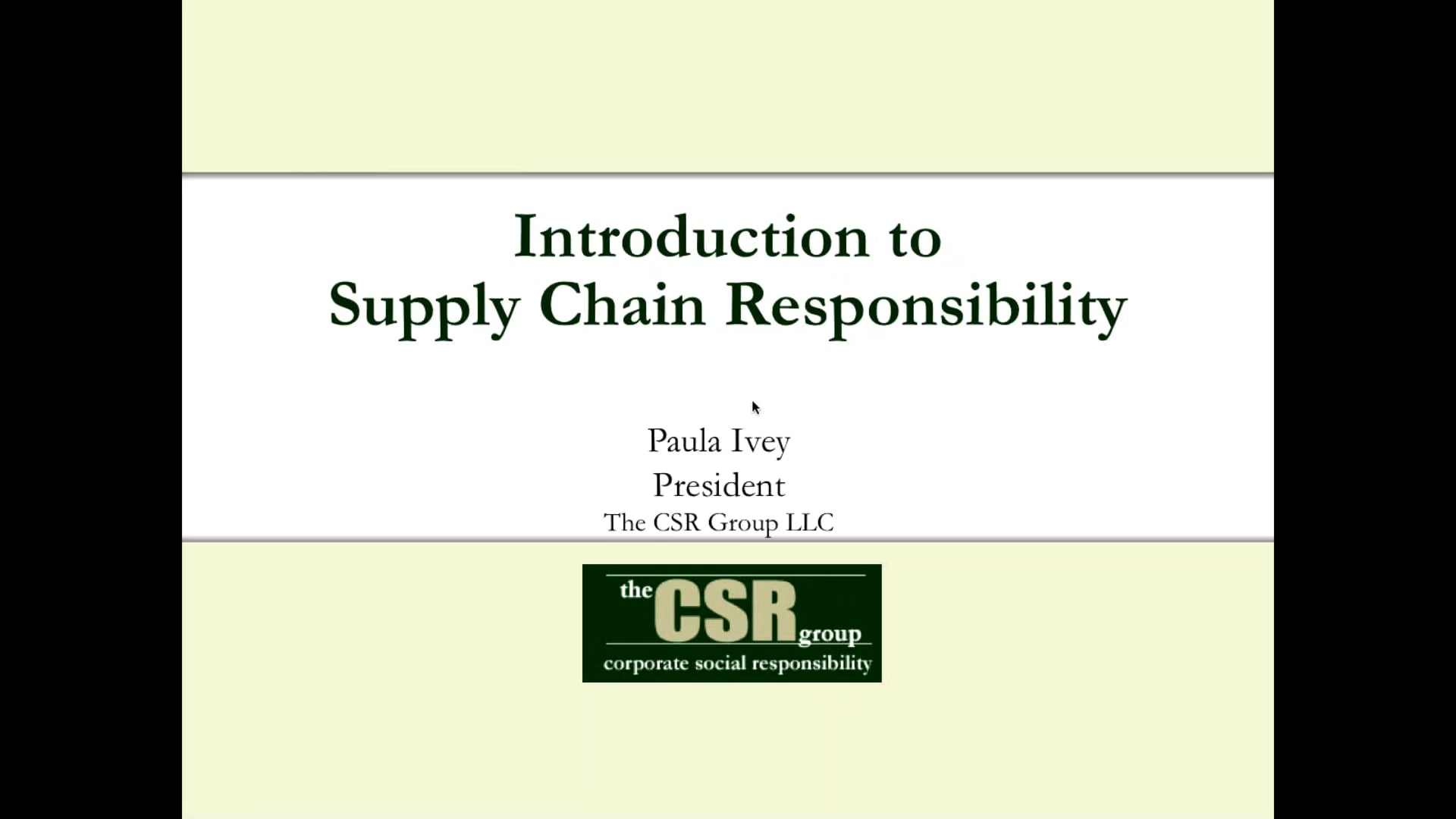 Supply Chain Responsibility