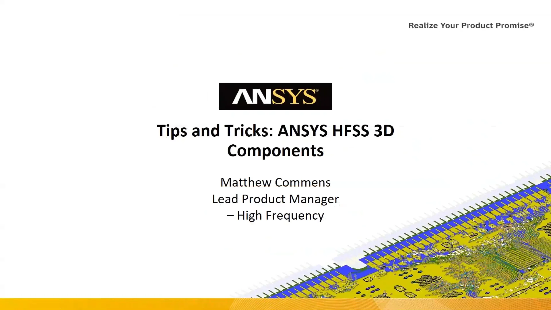 Webinar Video: Tips and Tricks: ANSYS HFSS 3D Components on Vimeo