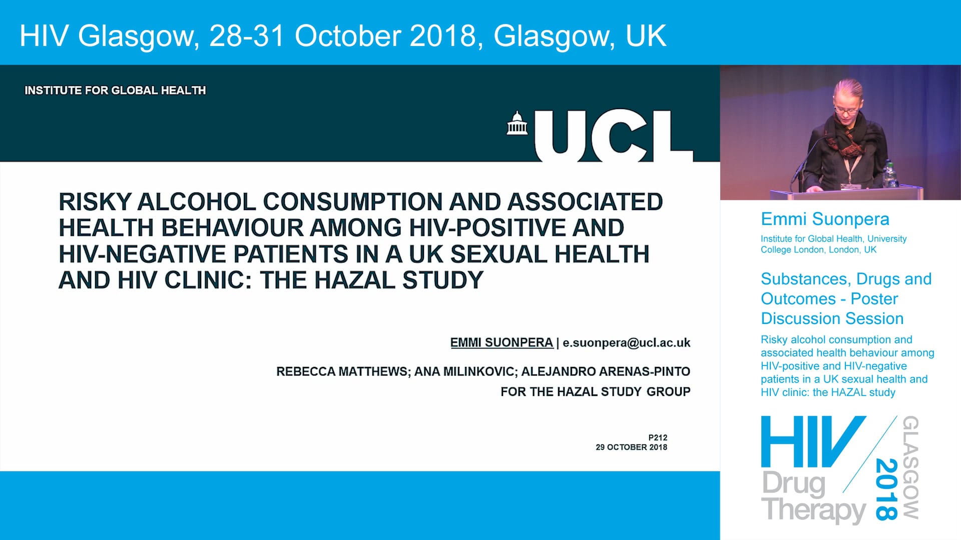 P212 Risky alcohol consumption associated health behaviour among HIV HIV pts in a UK sexual health HIV clinic