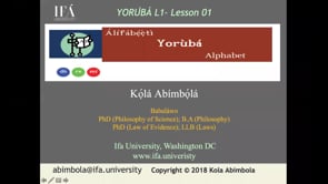 Yorùbá L1 Lesson 1