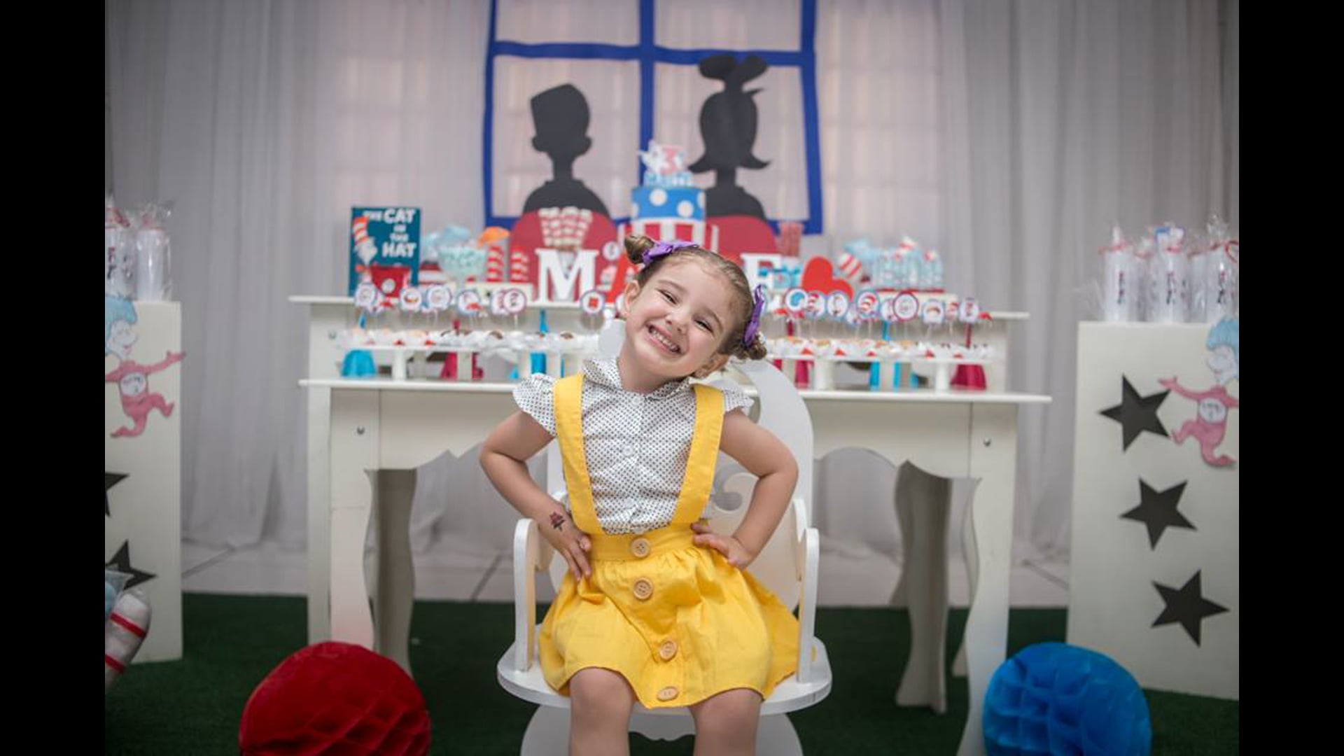 Aniversário Maitê - 3 aninhos - The cat In the Hat