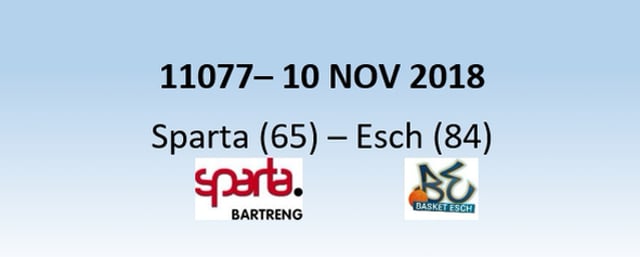N1H 11077 Sparta Bertrange (65) - Basket Esch (84) 10/11/2018