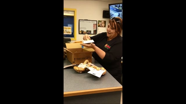 Debbie seeing her product