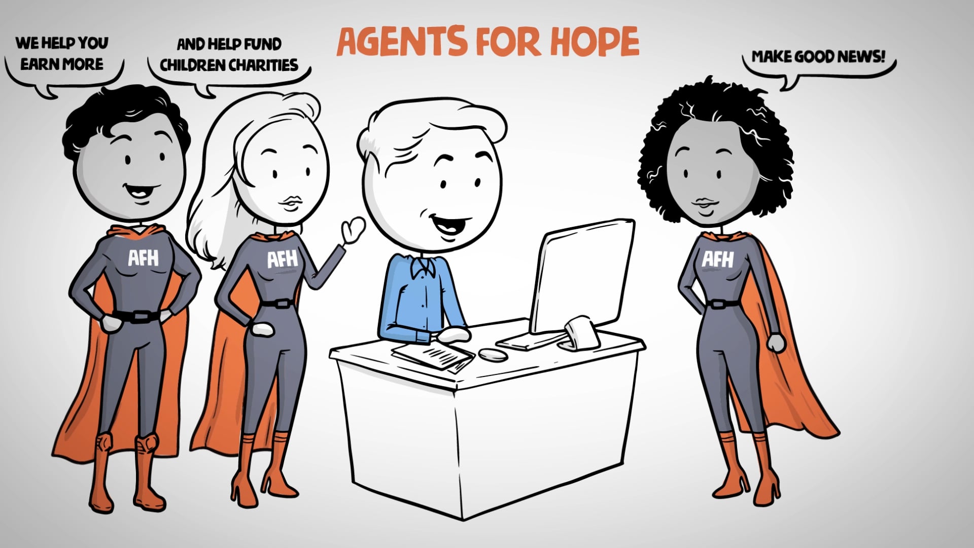 Whiteboard video for Agents For Hope