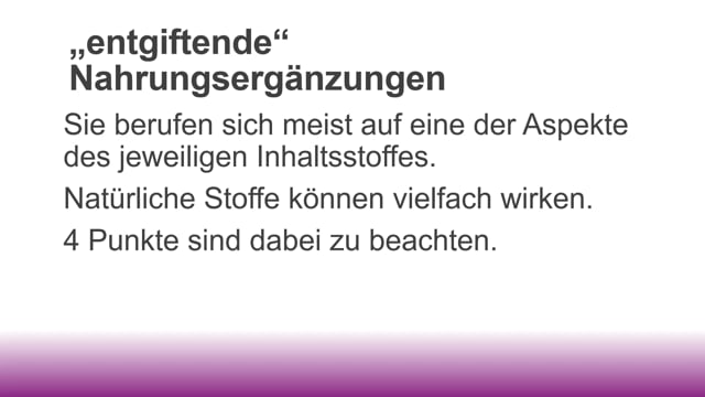 Testungsmethoden der Entgiftungswirkung