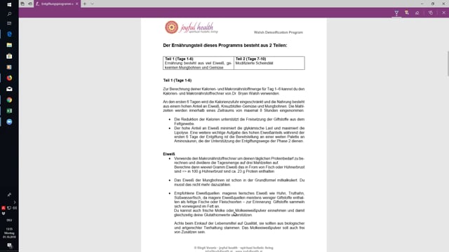 Anleitung 10 Tage Entgiftungsprogramm