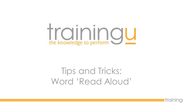 Word Tip – Read Aloud