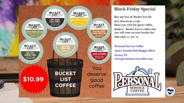 Personal Service Coffee Black Friday Specials