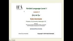 Yorùbá L1 Lesson 3