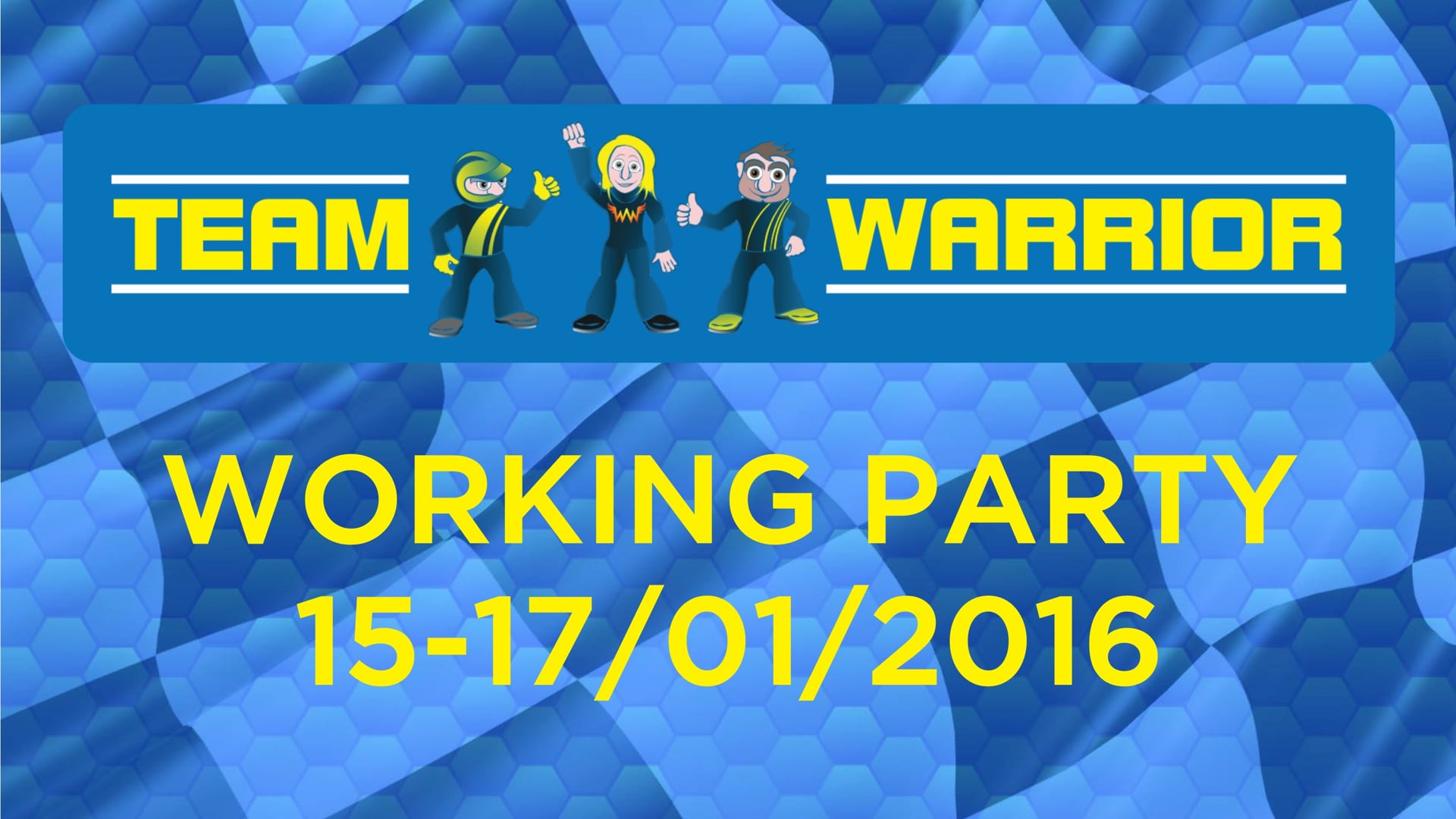 Team Warrior Working Weekend : 15-16-17/01/2016