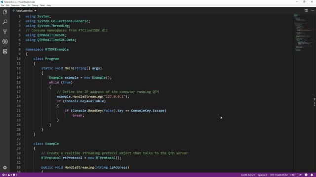 How to use the C# SDK for QTM | Qualisys