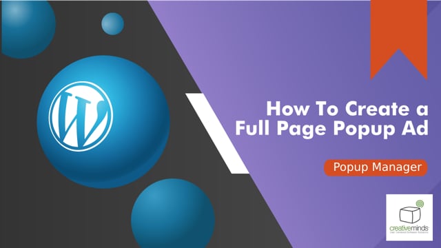 How to setup a fullscreen banner in CM Popup plugin for WordPress