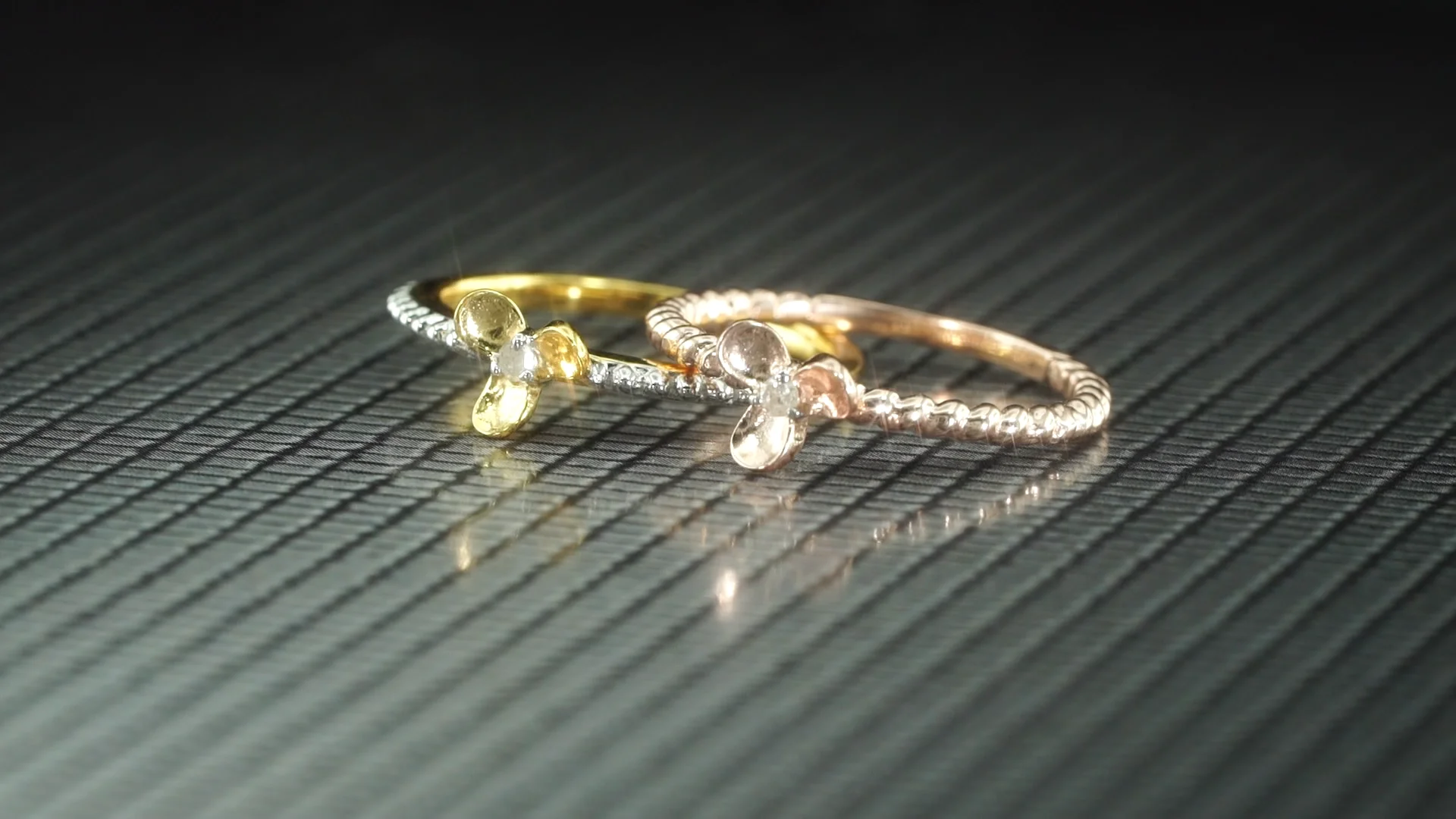 Diamond Ring in Two Tone Gold Plated Sterling Silver – ShopIndology