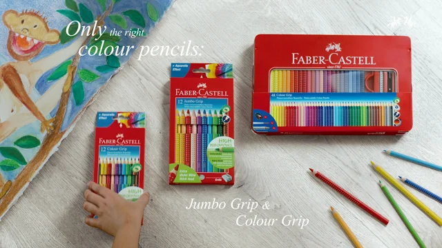  Faber-Castell, 2001, Paquete de 24 lápices de colores, Eco  Colour Grip, Metal Tin