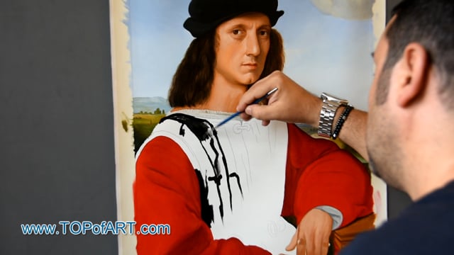 Raphael | Portrait of Agnolo Doni | Painting Reproduction Video | TOPofART
