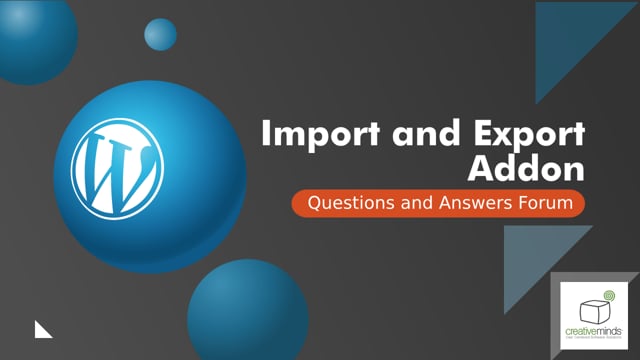 Export & Import Add-on for CM Answers WordPress Plugin