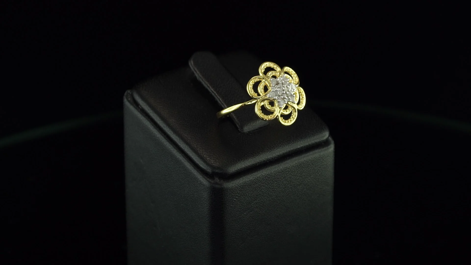 Diamond Ring in Gold Plated Sterling Silver – ShopIndology