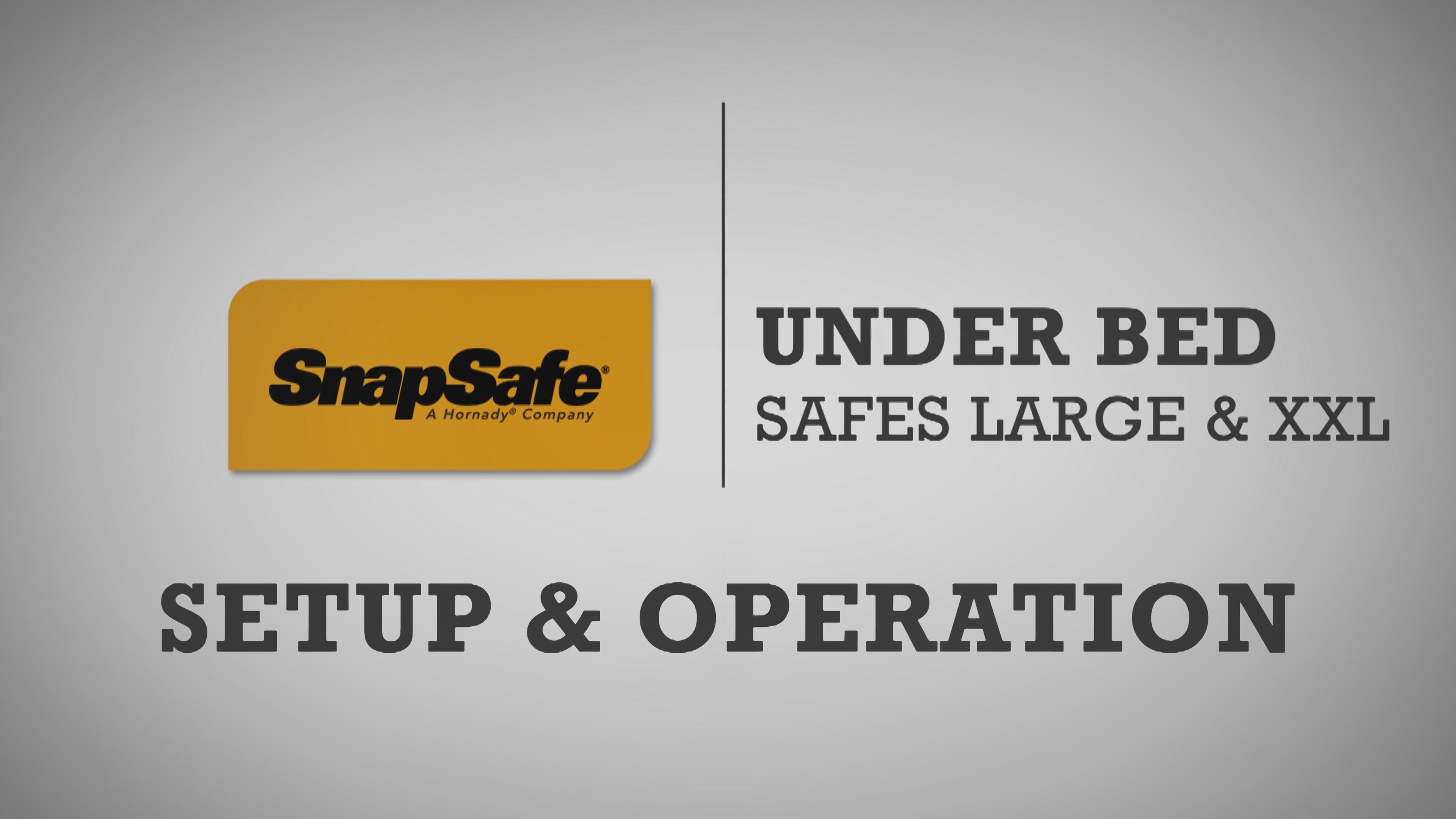 SnapSafe® Under Bed Safe | Setup & Operation On Vimeo