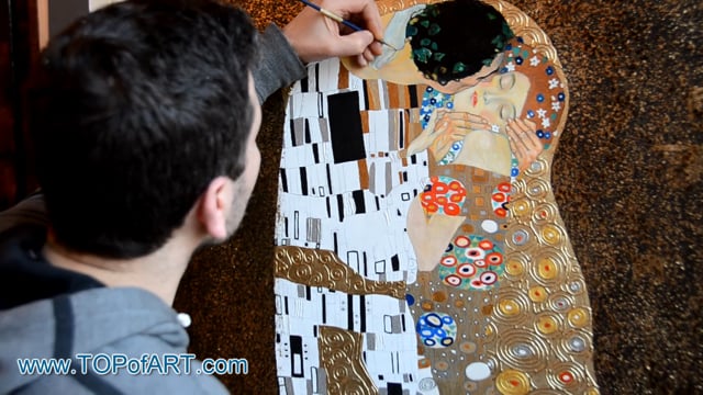 Klimt | The Kiss | Oil Painting Reproduction, Video | TOPofART.com