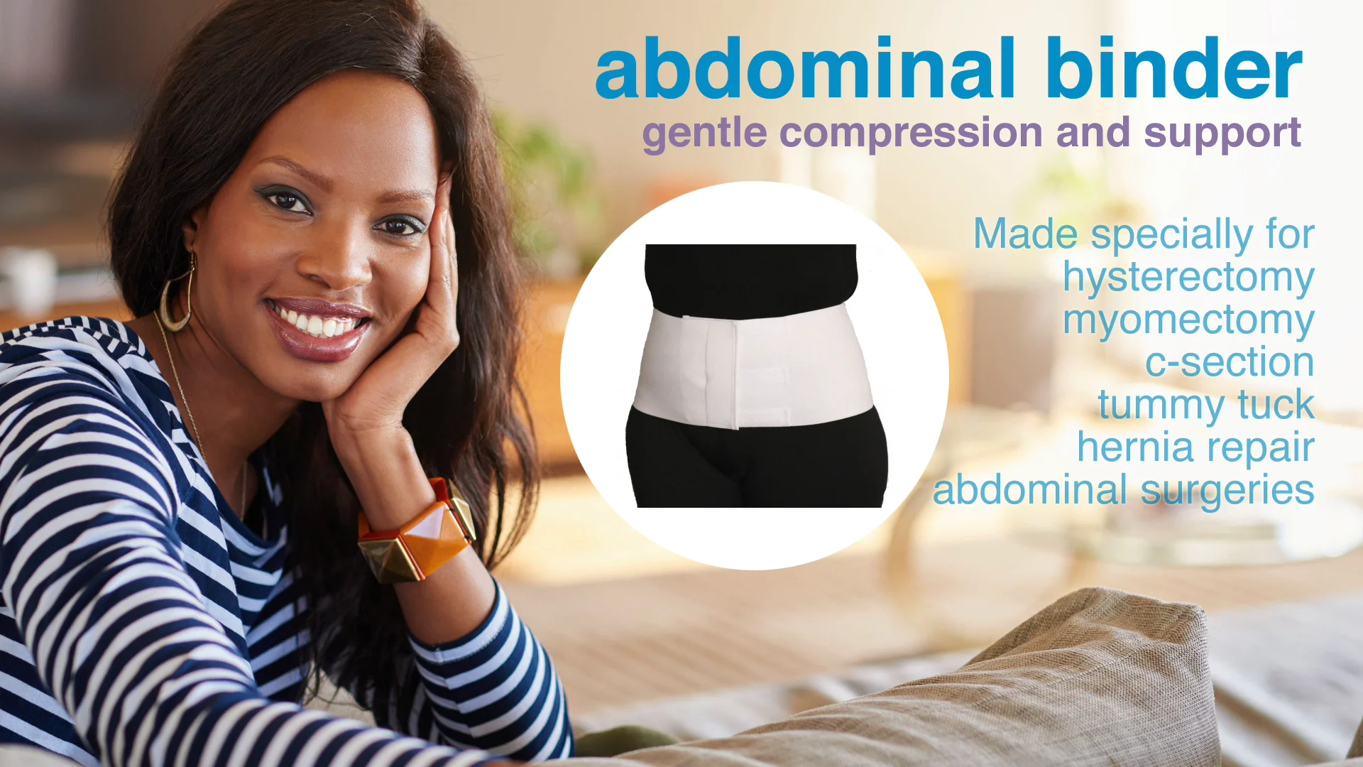 Abdominal Support Binder for Hysterectomy