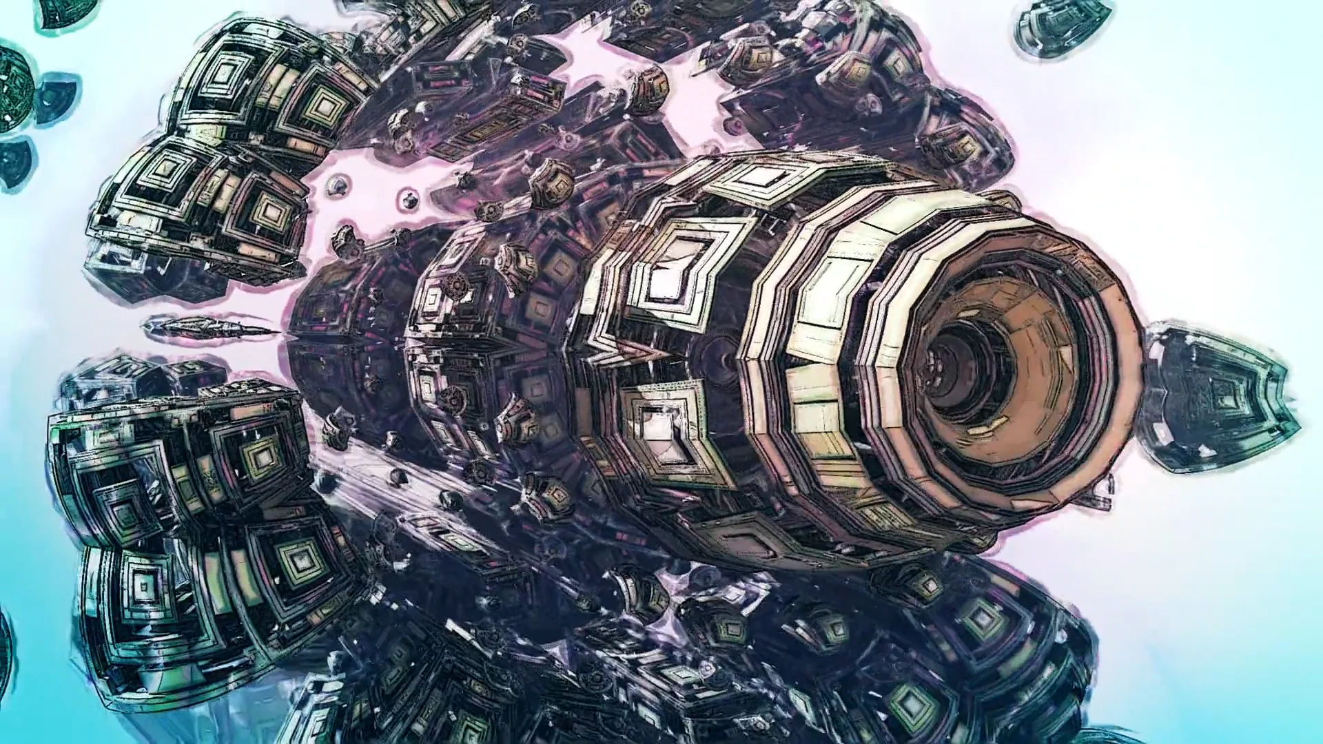 存在感あるVFX背景。抽象 + シネマティックなアニメーション