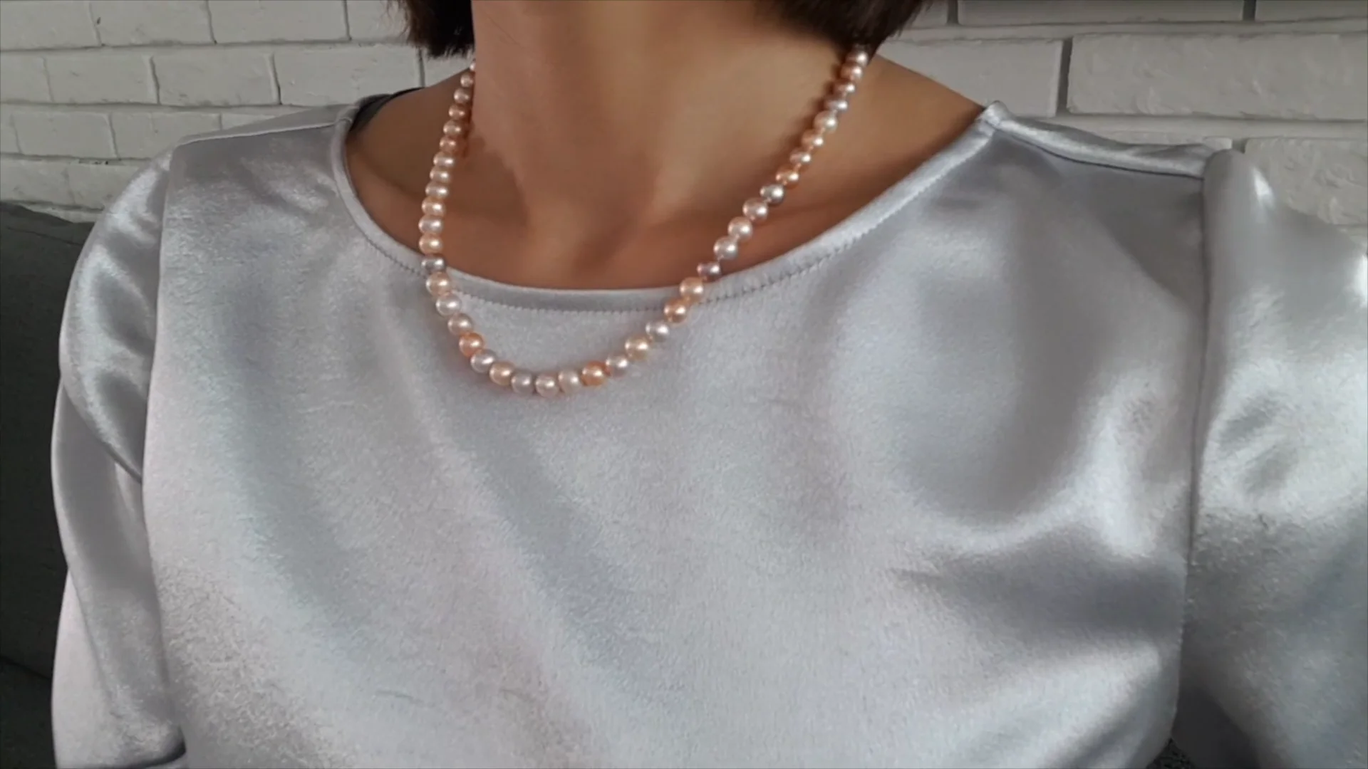 Collier de perles de culture d'eau douce multicolores de 8 à 9 mm