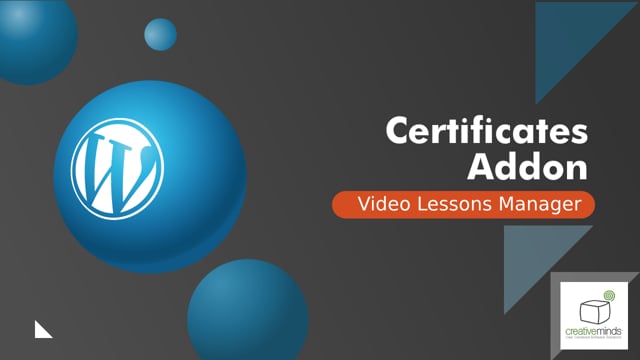 NEW: Video Lessons Manager Certificate AddOn for WordPress