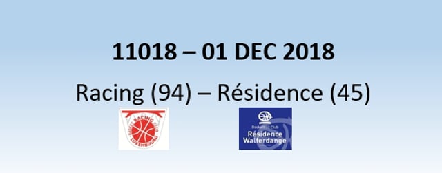 N1H 11018 Racing (94) - Résidence (45) 01/12/2018