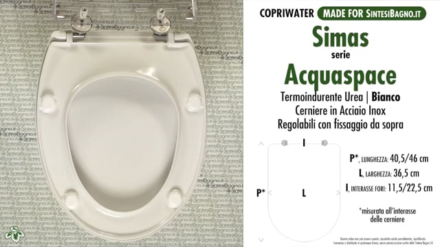 Simas SEDILE COPRIWATER COMPATIBILE SIMAS E-LINE BIANCO 