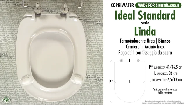 COPRIWATER IDEAL STANDARD LINDA - DISPONIBILE IN 63 COLORI - MADE IN ITALY