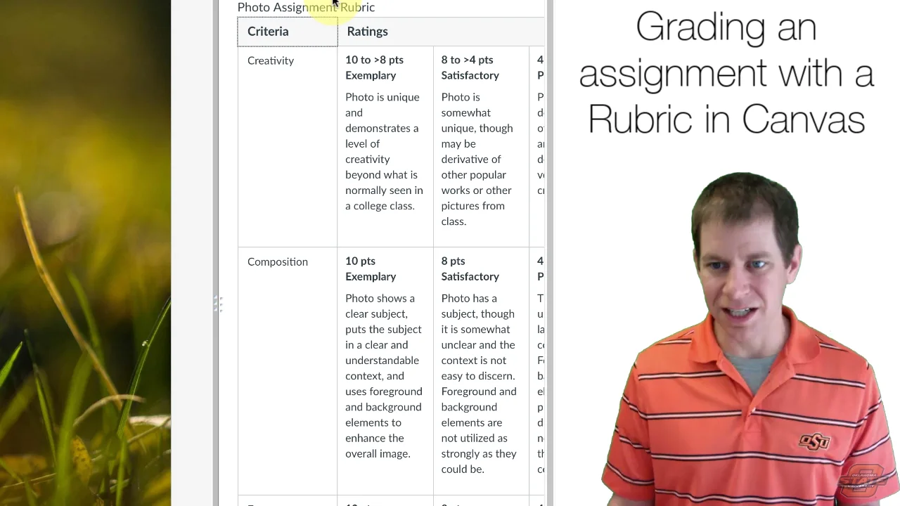 Canvas Grading an Assignment with a Rubric on Vimeo