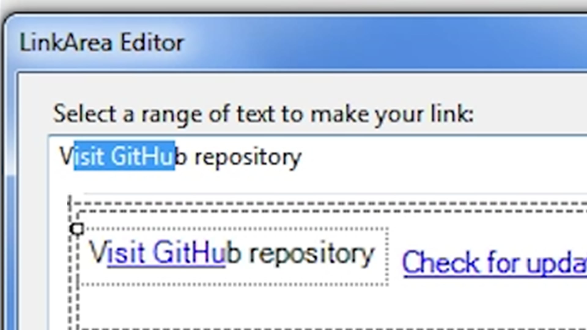 How to Use the Visual Studio LinkArea Editor to Change Windows Forms