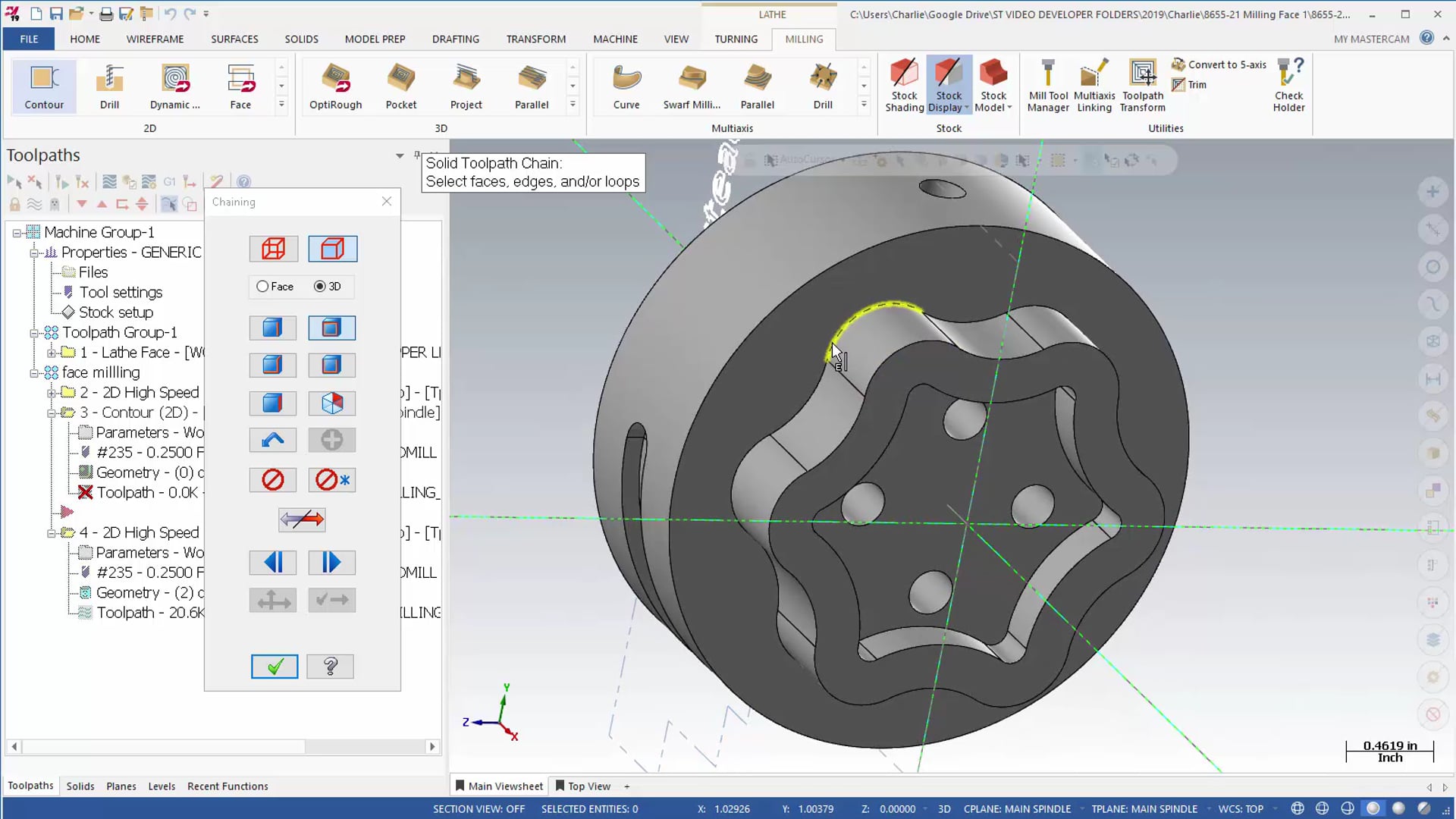 Milling - Face 1