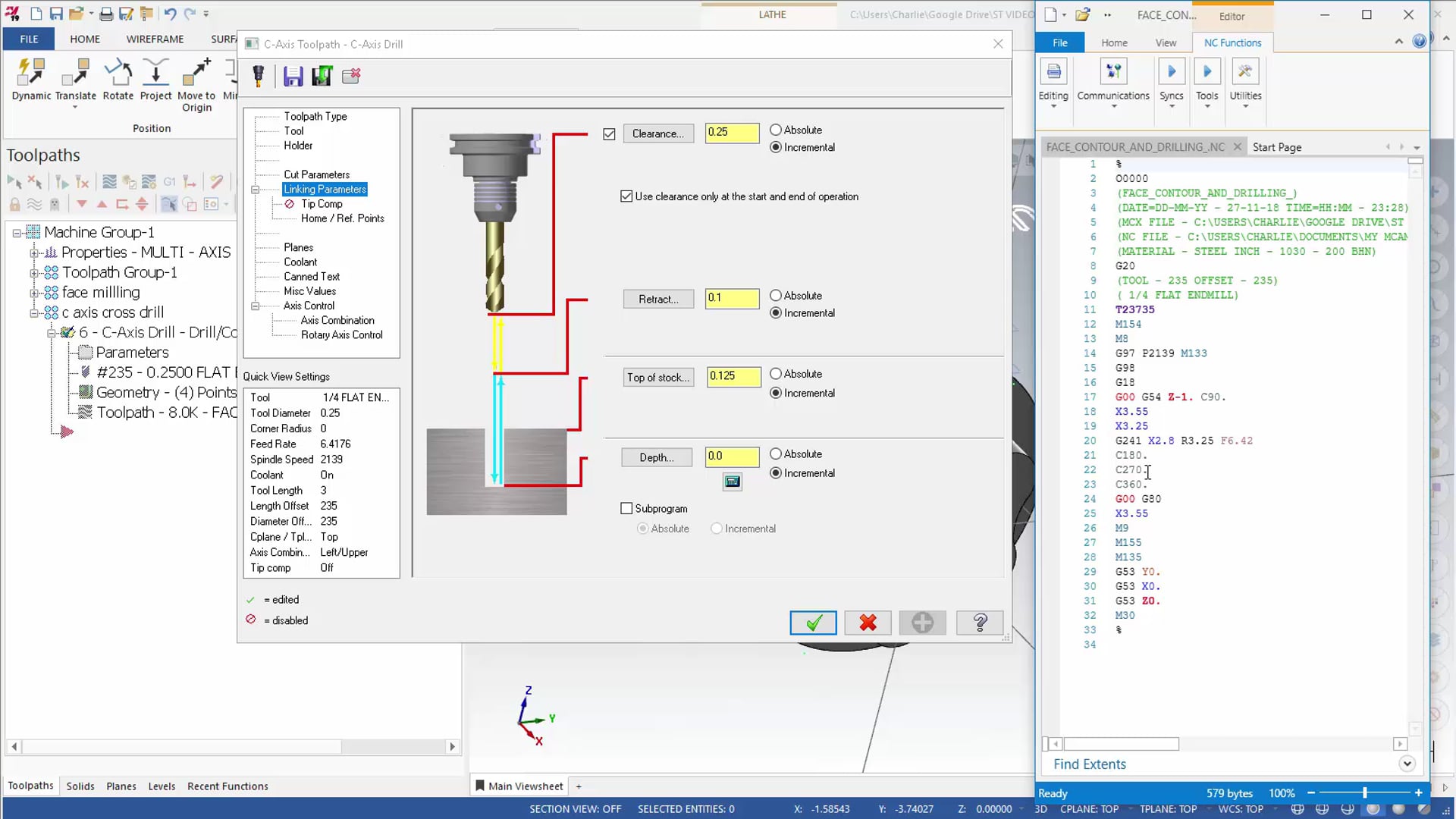 Lathe and Mill - C Axis Toolpaths