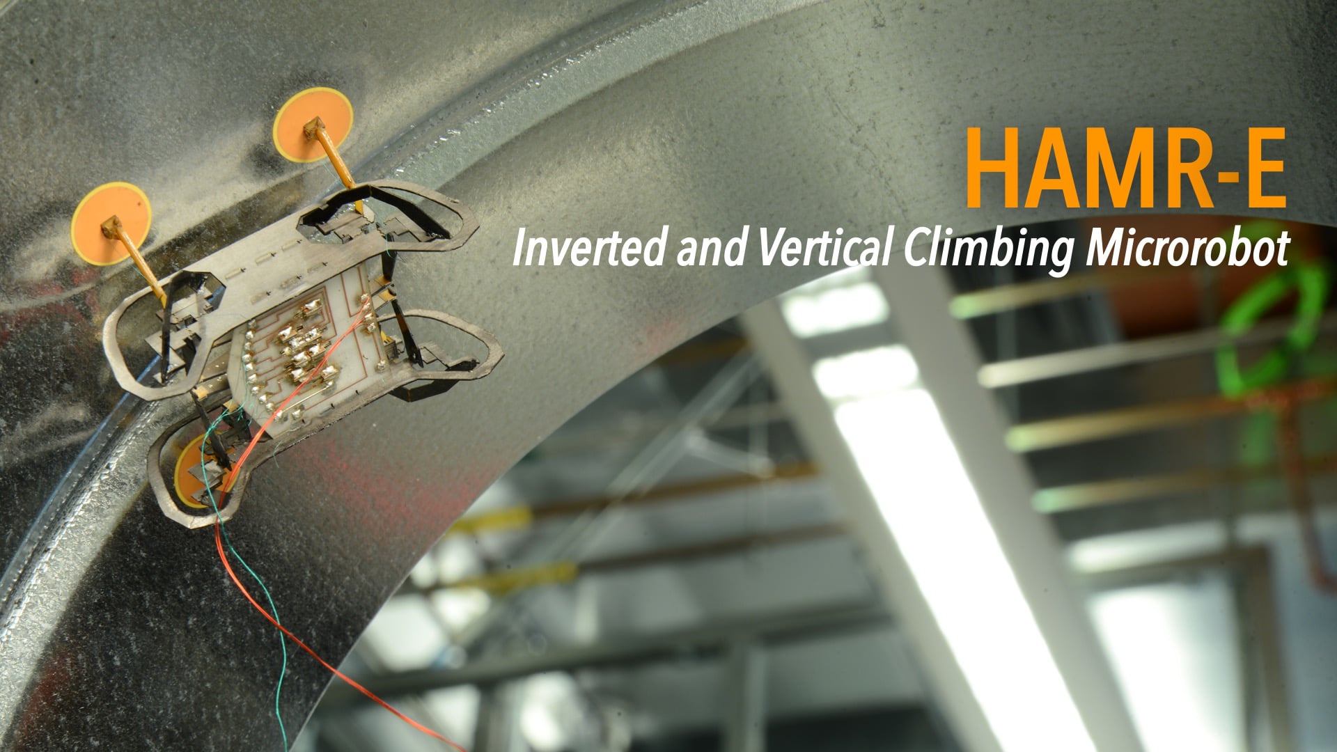 HAMR-E: Inverted and Vertical Climbing Microrobot