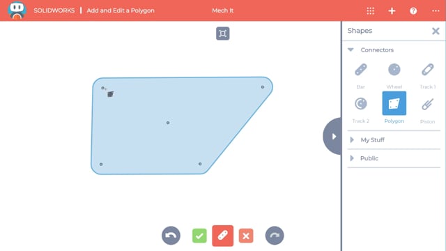 Using the polygon shape connector