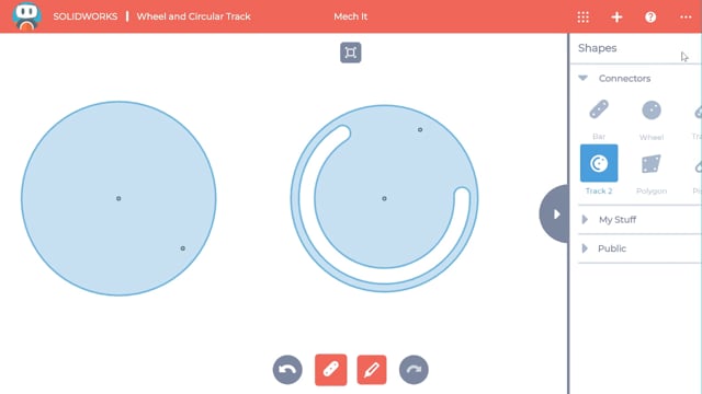 Using wheels and circular tracks